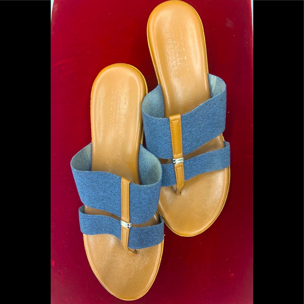 Italian Shoemaker Nami Denim Wddge Sandals